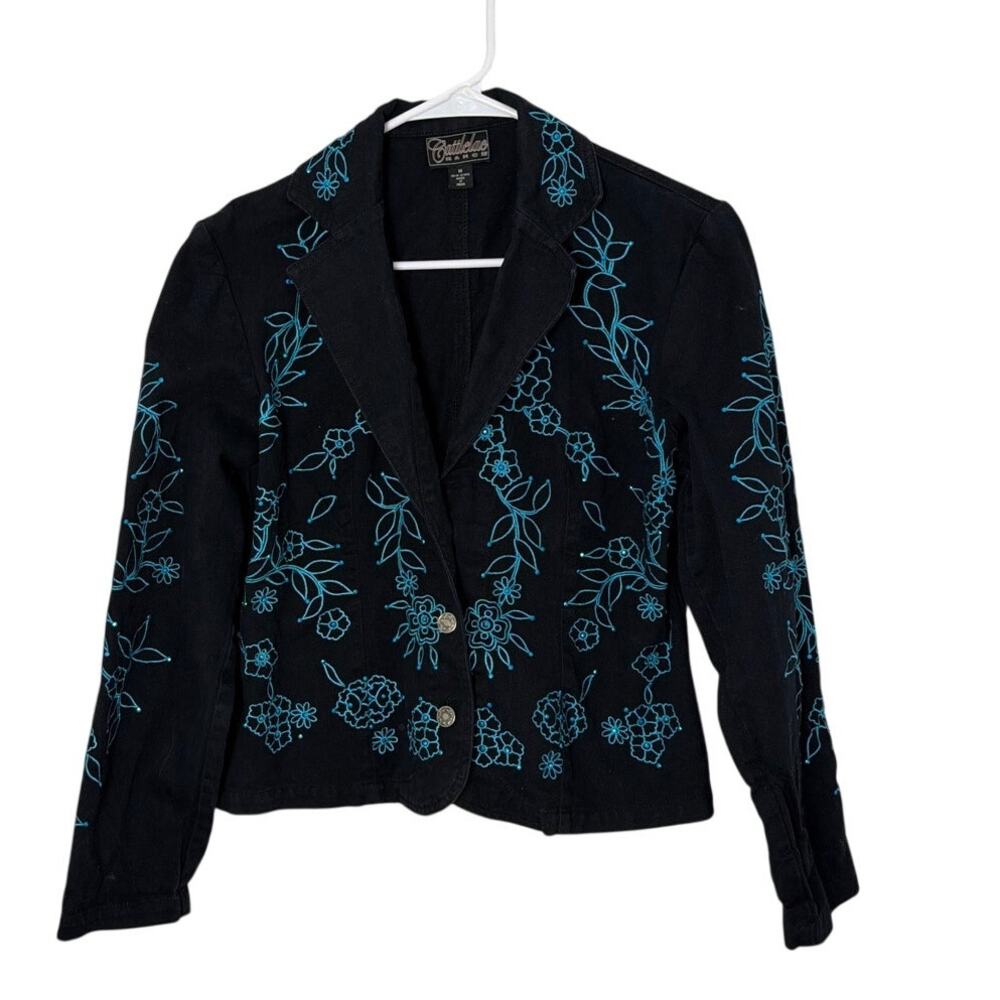 Cattlelac Ranch Black Western Embroidered Jacket – Size M